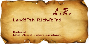 Labáth Richárd névjegykártya